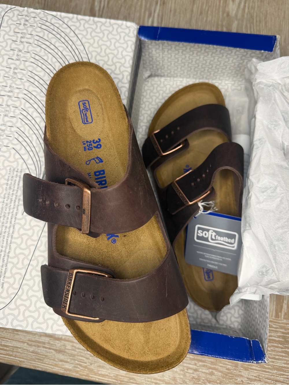 Birkenstock Arizona Soft Footbed Sandal in Habana Brown - Picture 3 of 5